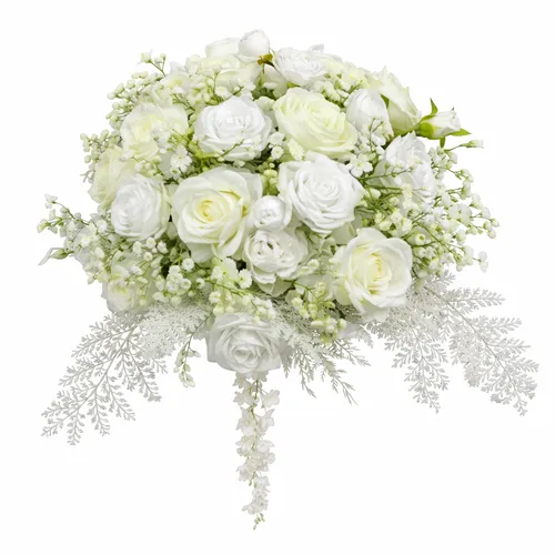 Bouquet de fleurs blanches 35cm