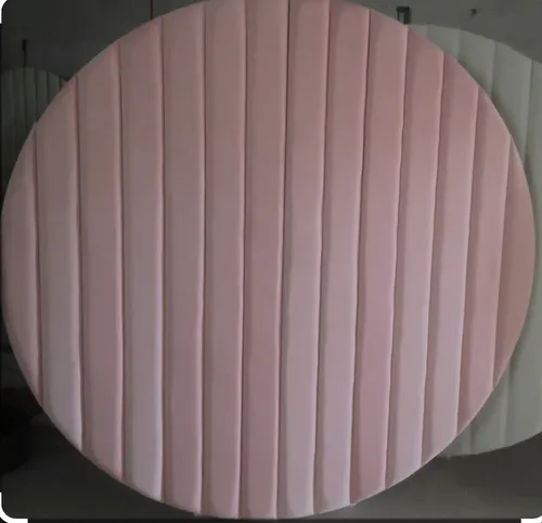 Support décoratif rond rose plein velours 6,6'