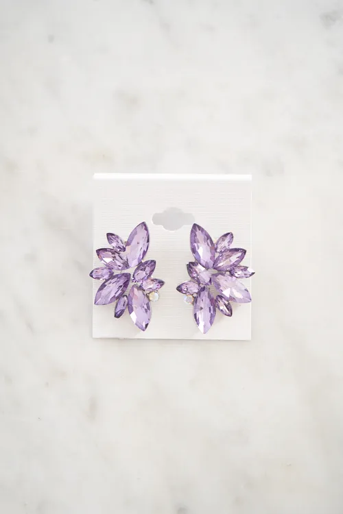 Flor strass - aro violeta