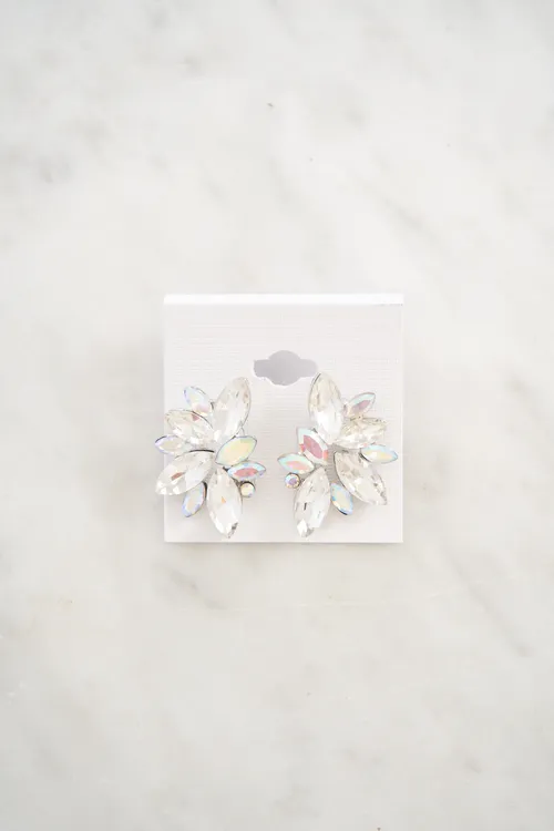 Flor strass - aro plateado