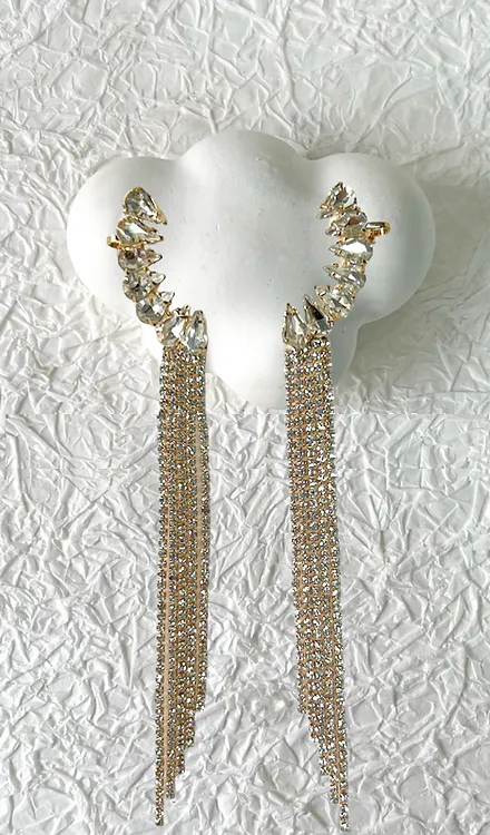 Aro trepador dorado con lluvia de strass