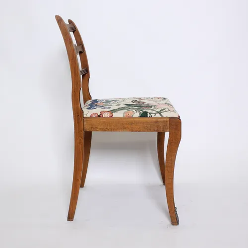 Vintage Wood Chair, Floral Seat