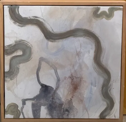 Medium white/beige/neutrals Cleared Framed wall art - artwork- acrylic 24