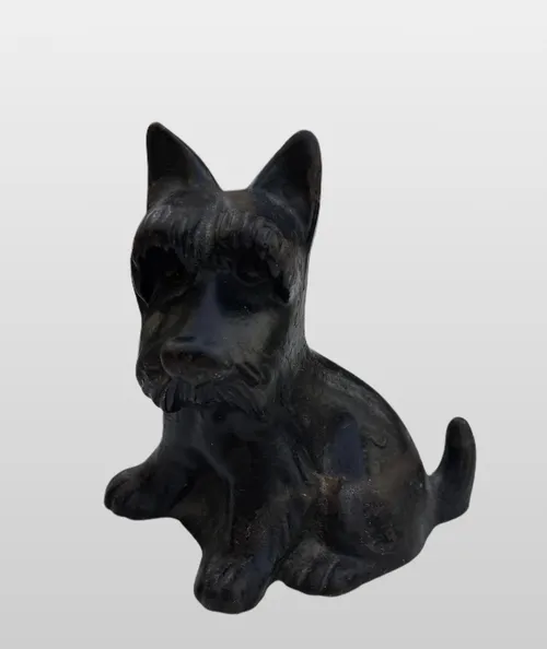 Vintage Cast Iron Black Scottish Terrier dog doorstop