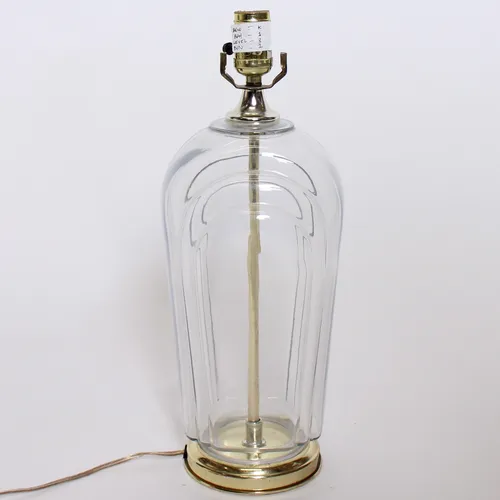 Transparent Glass Lamp w/ Gold Base 