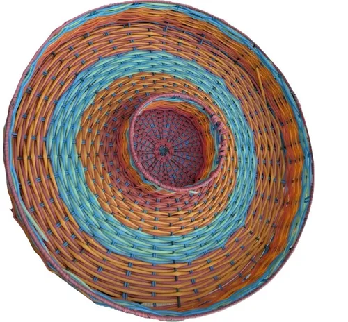 Vintage Woven Recycled Plastic Party/Chips & Salsa Tray