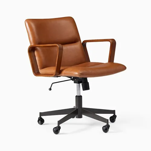 West Elm Mid-century Leather office chair