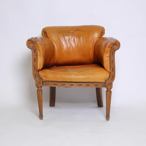 Camel Leather Lounge Chair 