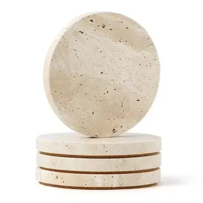 Travertine coasters (Set of 4)