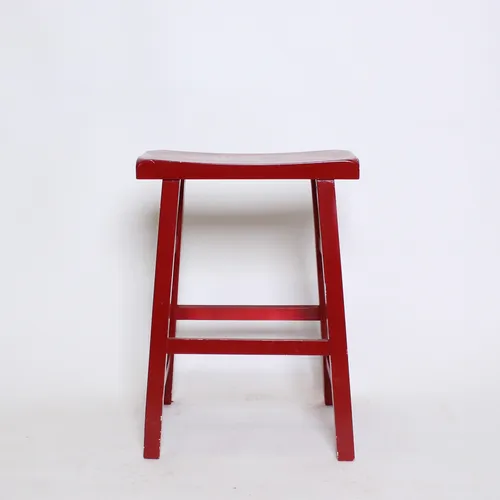 Red Wood Stool