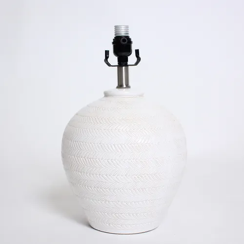 White Textured Ceramic Lamp