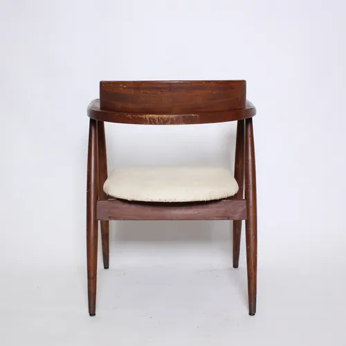 Vintage Wood Chair, Beige seat