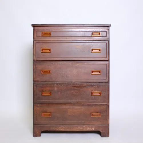 Brown Wood Antique Chest of Drawers