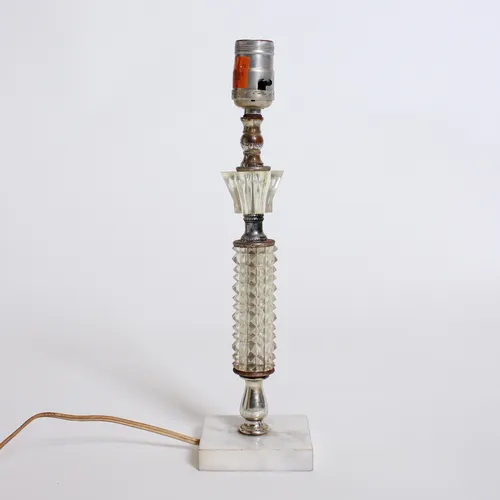 Glass Lamp w/ Marble Base