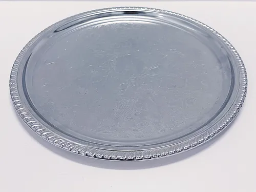 Round Silver Plated Serving Tray