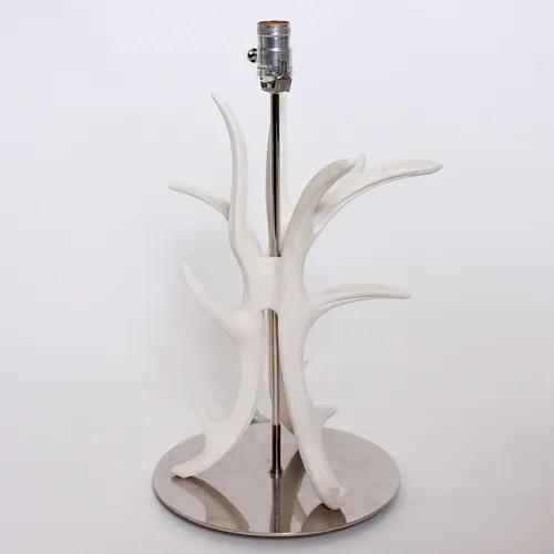 White Wood Antler Lamp