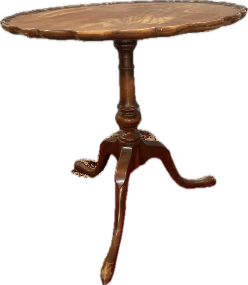 Antique Wood Round Café Table