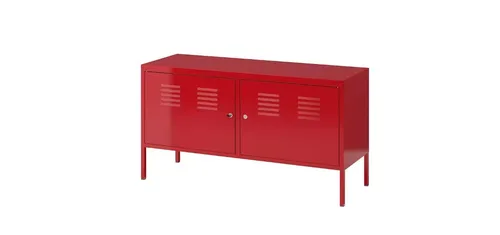Red Ikea Locker Cabinet Credenza