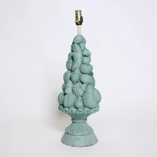 Vintage Mint Green Ceramic Fruit Lamp