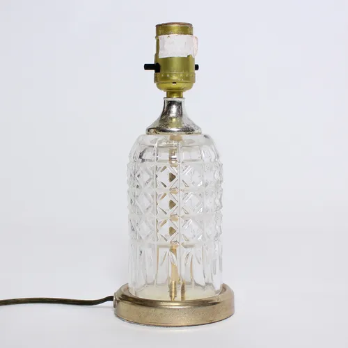 Glass Lamp w/ Gold Metal Base