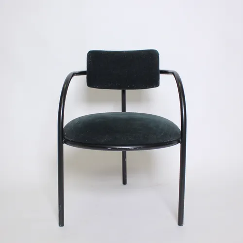 Designer Black Velvet Chair,  Metal Frame
