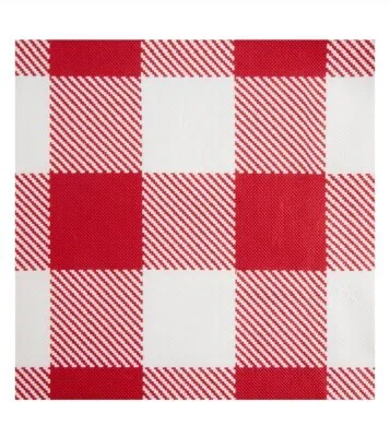 Red/off white Gingham PEVA Tablecloth 52