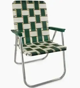 Green folding lawn chair