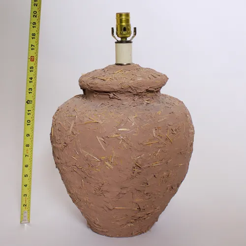 handmade clay lamp