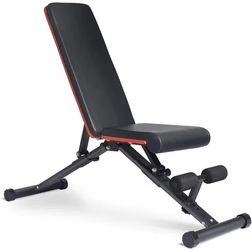 Black Foldable Workout Bench - red line