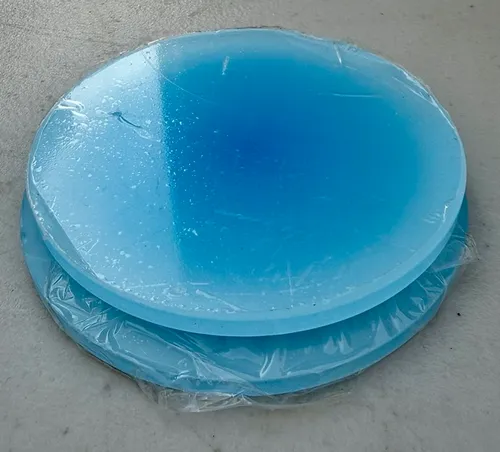 Blue, round, acrylic coasters