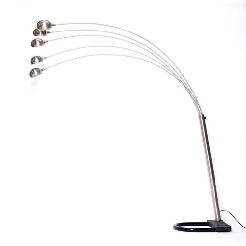 Silver Metal Arc Floor Lamp