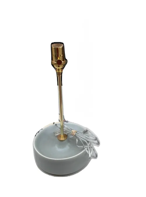 Gray Mid century modern style brass and ceramic table lamp