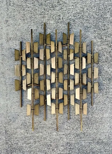 MCM Metal Wall art - aged brass - Brutalist
