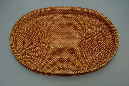 Oval Rattan Tray