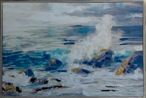 Stormy Seascape painting, impressionist - cleared wall art 
