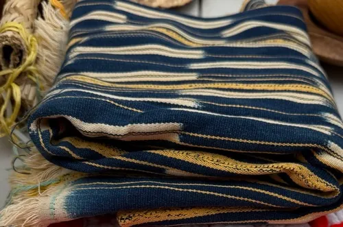 Blue & Yellow - African mud cloth 