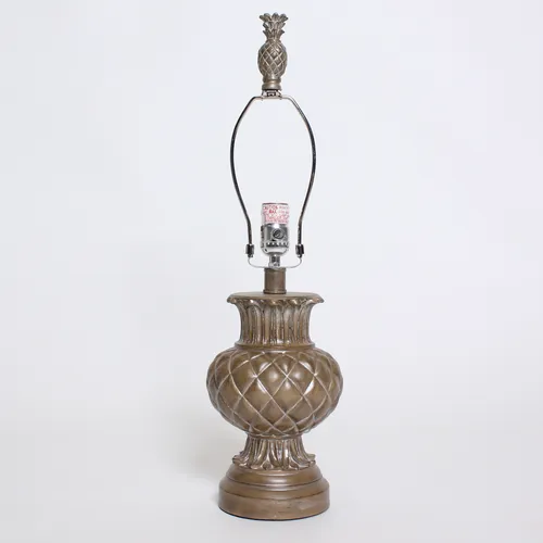 Brown Lamp w/ Pineapple Top