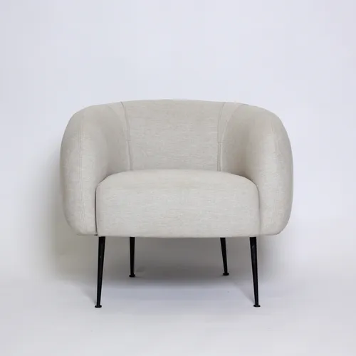 Cream Fabric Contemporary Chair 