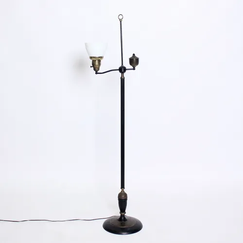 Black Metal Antique 1920's Floor Lamp