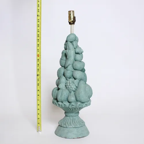 Vintage Mint Green Ceramic Fruit Lamp