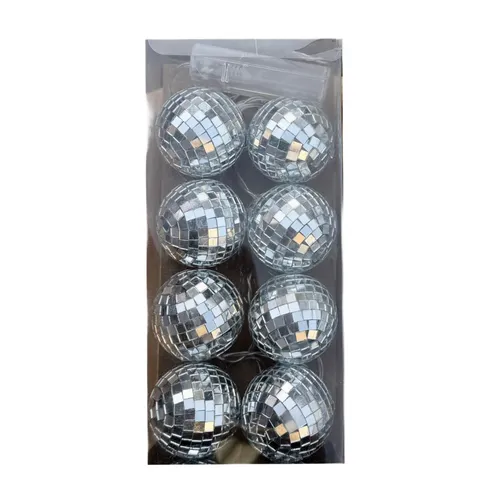 Silver Disco Ball String lights, set of 10