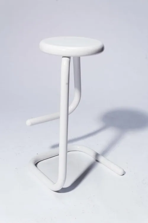 White Vintage metal Paperclip Stool - Mod/MCM