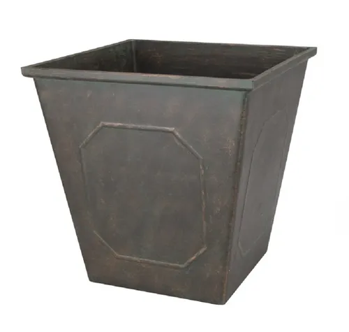 Large Faux Bronze Square Resin Planter/Pot
