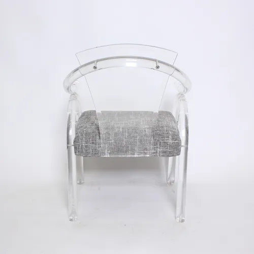 Grey Seat, Acrylic Ghost Chair 