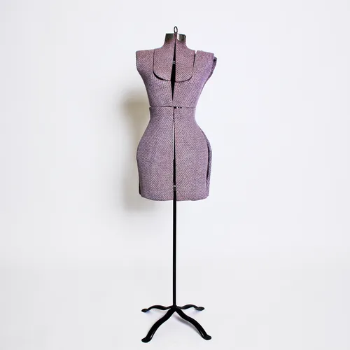 Purple Fabric Vintage Mannequin on Stand