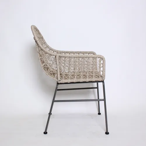 Beige Woven Dining Chair 
