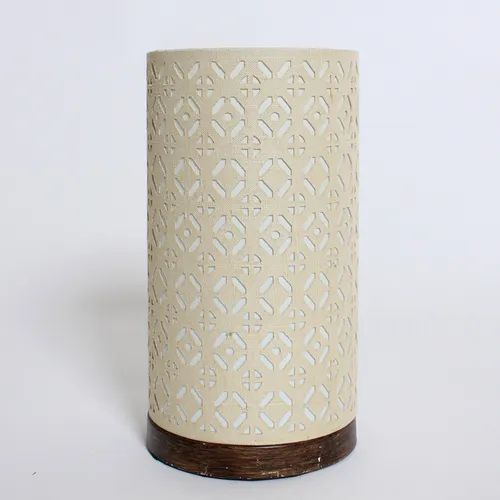Brown Cloth Lamp w/ Designs 