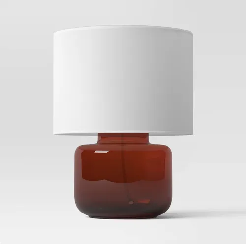 Amber/Brown Glass bottom table lamp