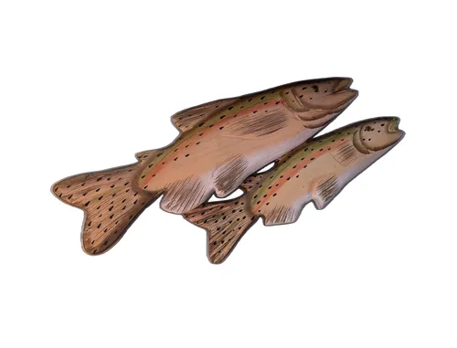 Hand Painted Wood Hanging Fish - Trout