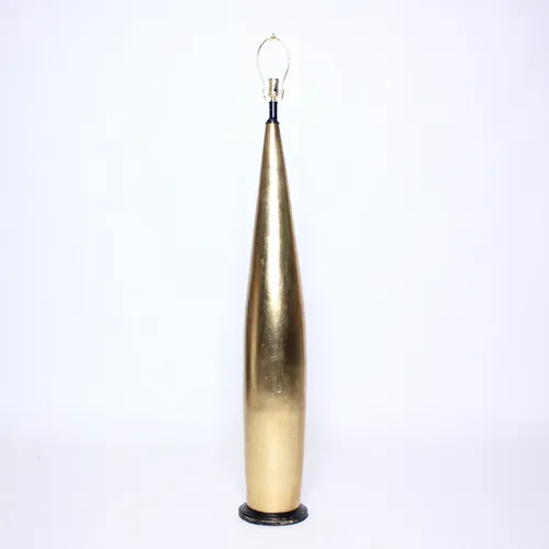 Gold Metallic Plaster 80s Floor Lamp